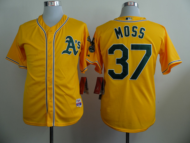 Men Oakland Athletics #37 Moss Yellow MLB Jerseys